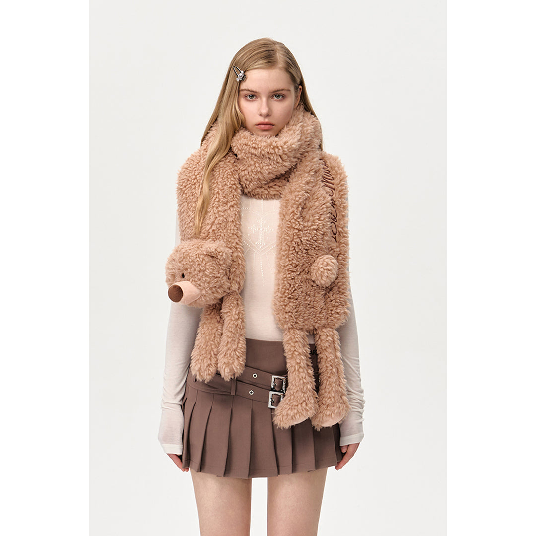 13De Marzo Doozoo Fuzzy Scarf Brown