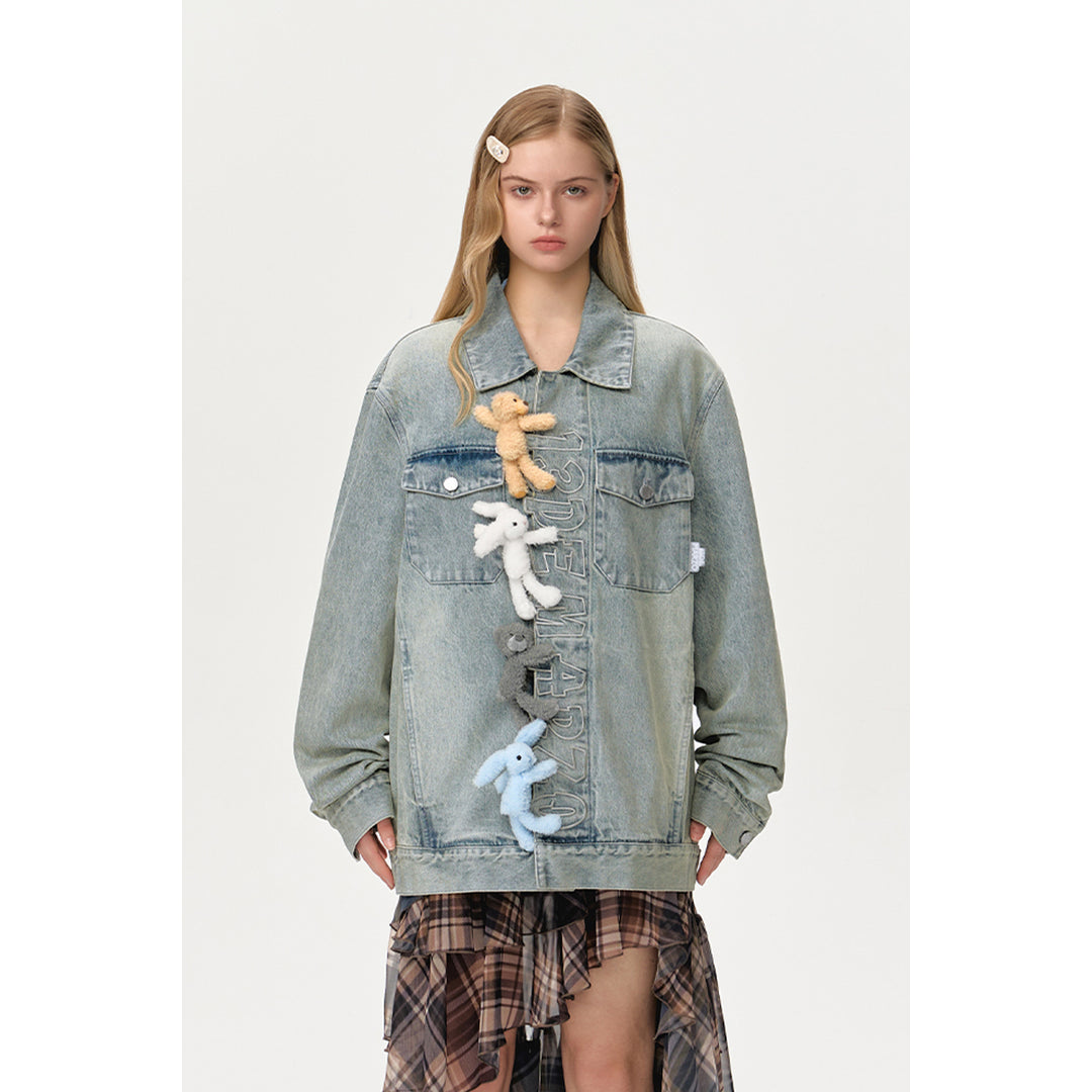 13De Marzo Hangout Friends Denim Jacket Washed Blue