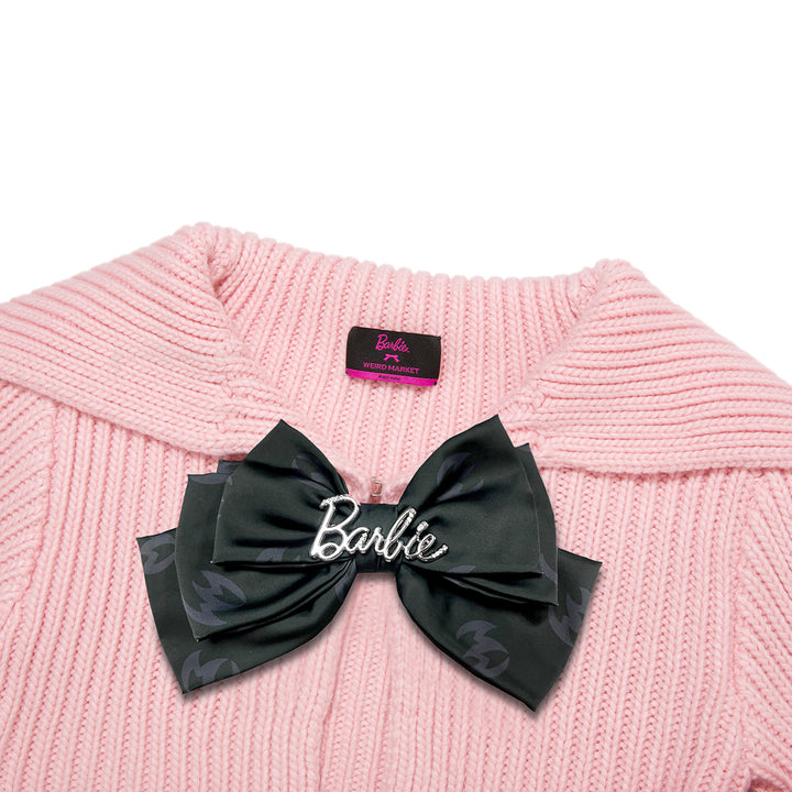 Weird Market X Barbie Cropped Knit Cardigan Pink - Mores Studio