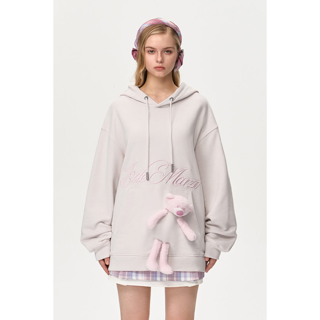 13De Marzo Dooozoo Pocket Bear Hoodie Pink