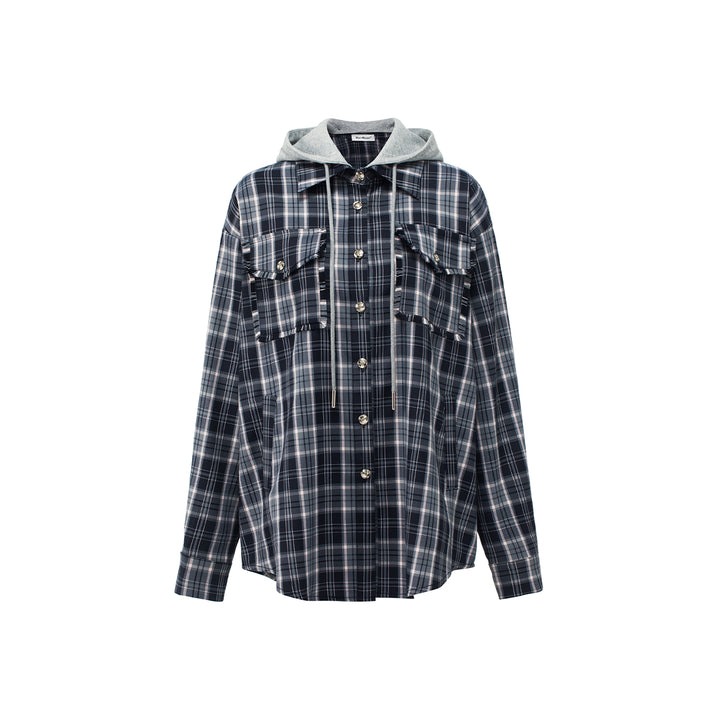 MacyMccoy Detachable Hooded Checkered Shirt