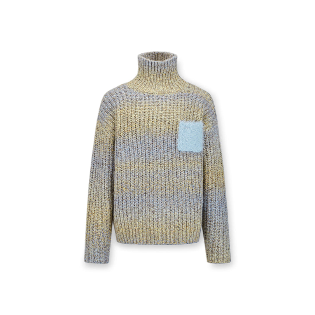 NotAwear Color Blocked Fluffy Pocket Sweater Grey - Mores Studio