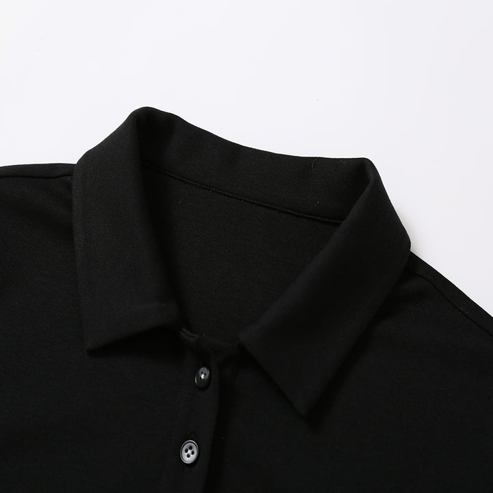 SomeSowe Holiday Bow-Knot Polo Top Black