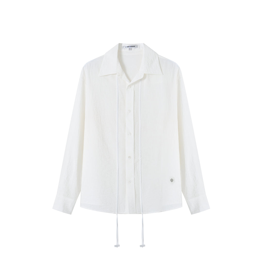 SomeSowe Long Sleeve Puff Pleated Shirt White