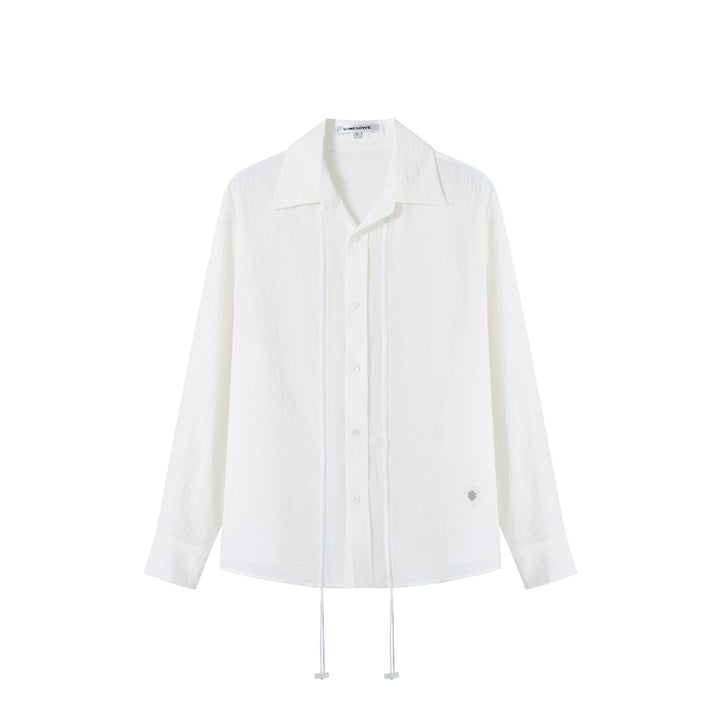 SomeSowe Long Sleeve Puff Pleated Shirt White