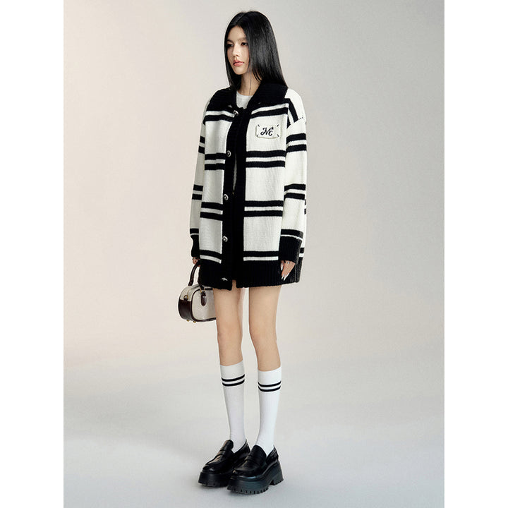 MacyMccoy Striped Silhouette Knit Cardigan