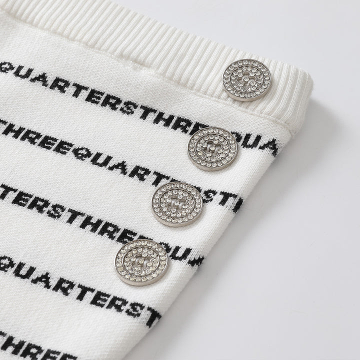 Three Quarters Logo Striped Sling Dress - Mores Studio