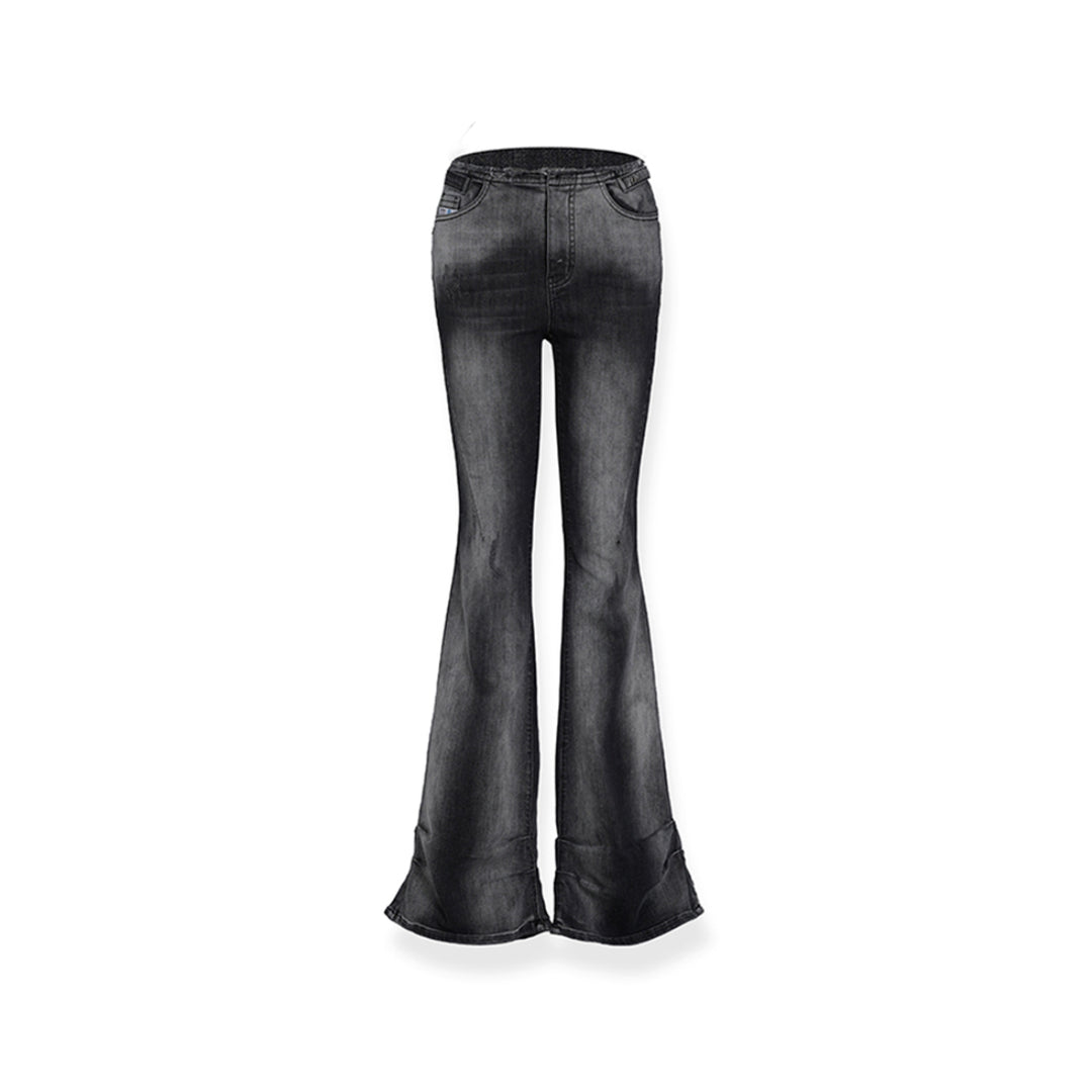 NotAwear Washed Denim Gradient Slim Flare Jeans Black - Mores Studio