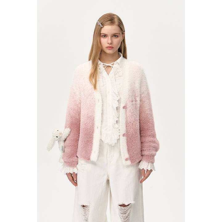 13De Marzo Doozoo Gradient Cardigan Pink