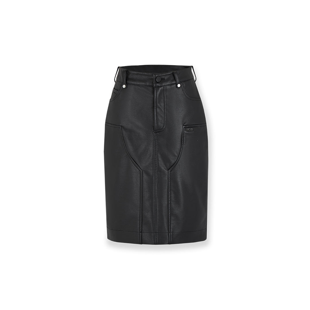 NotAwear Matte Elasticity Leather Skirt - Mores Studio