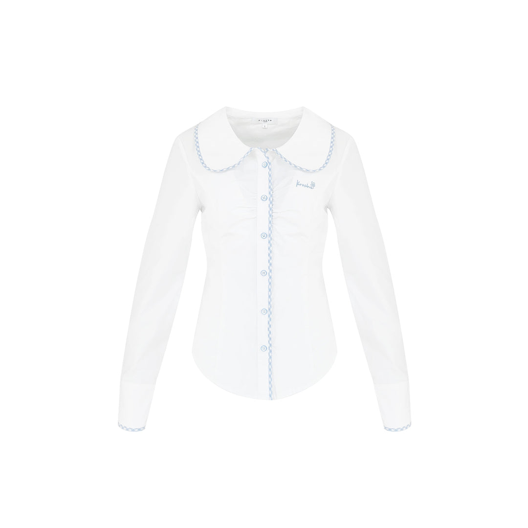Kroche Color Blocked Doll Collar Slim Shirt - Mores Studio