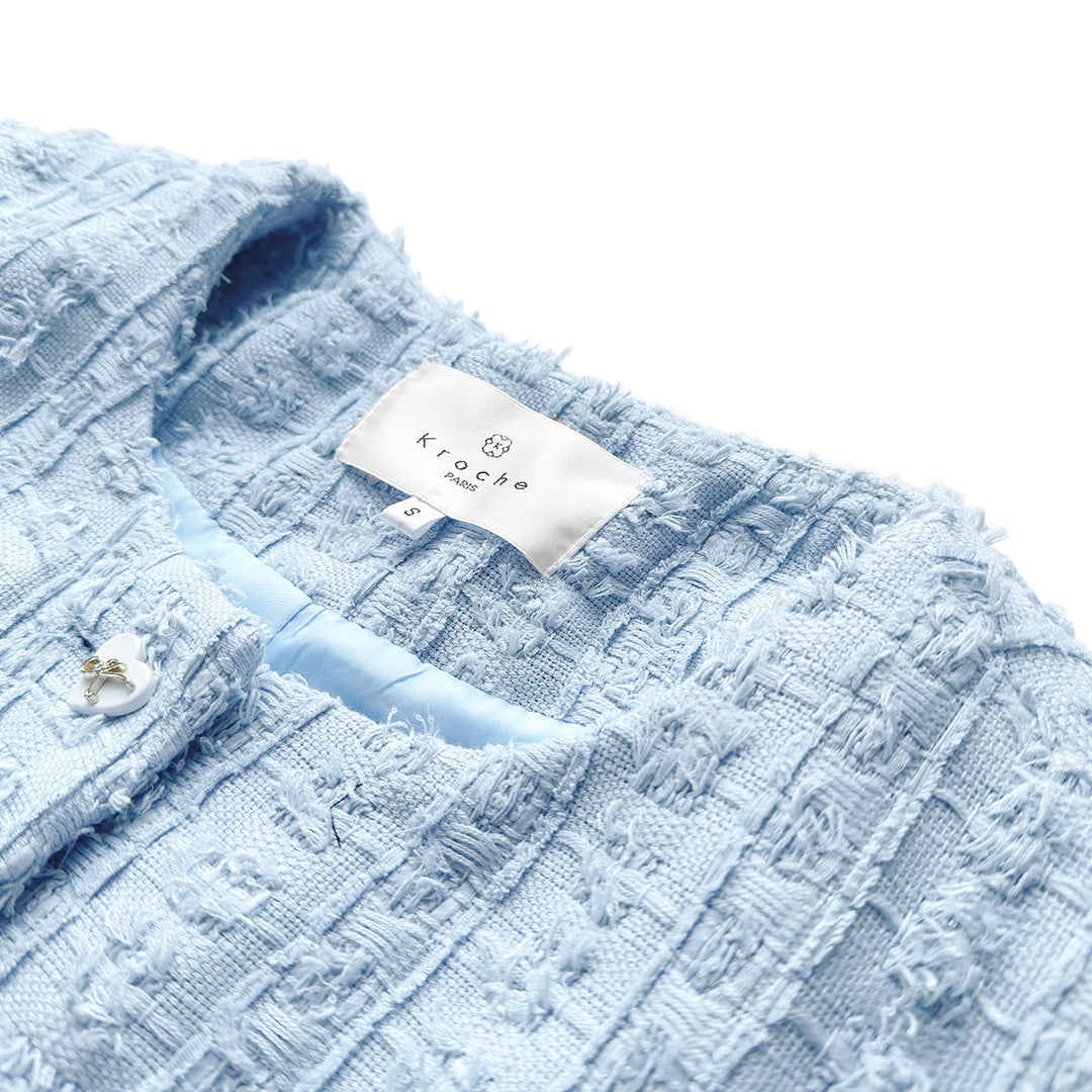 Kroche Tassel Heart Button Tweed Jacket - Mores Studio