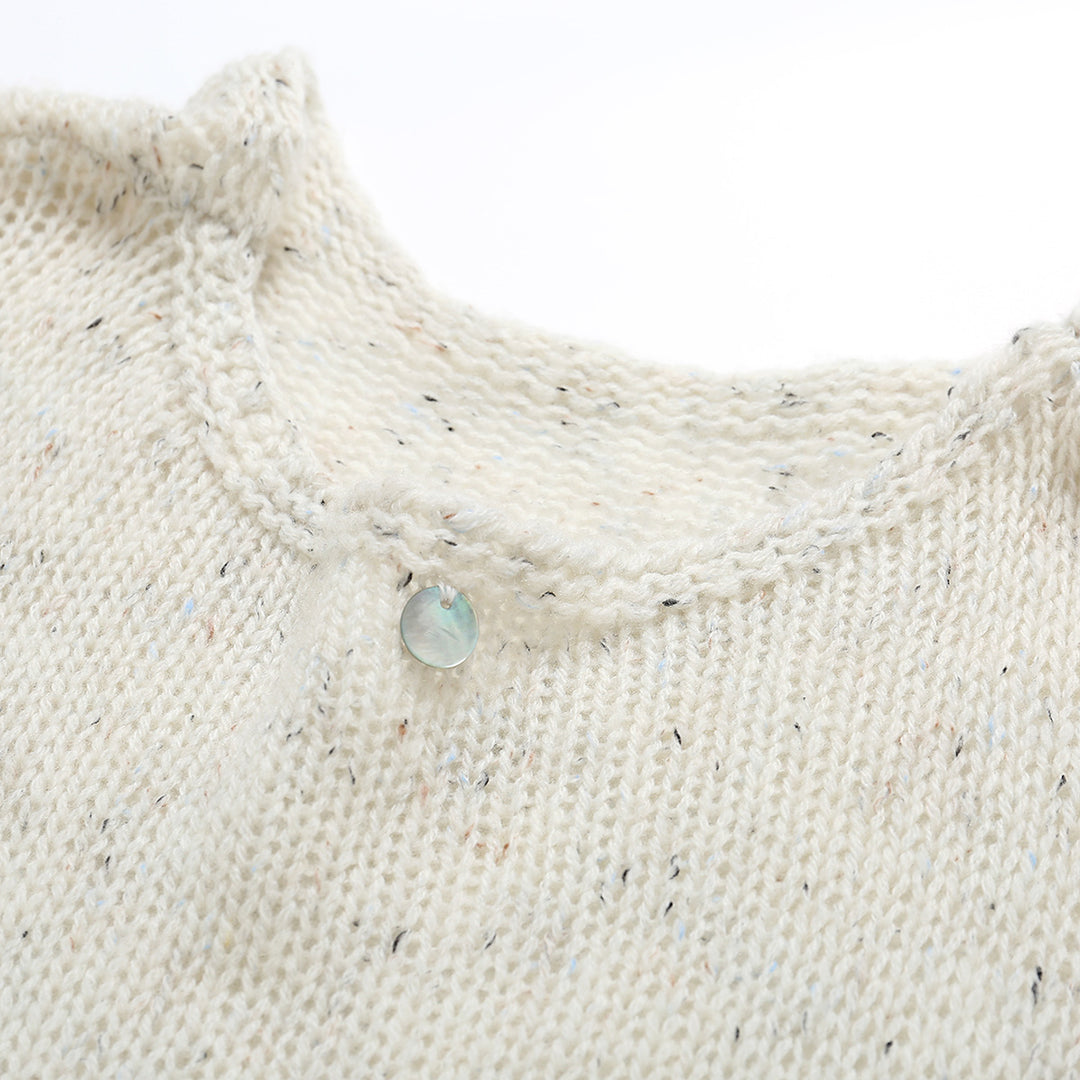 SomeSowe Colorful Dotted Wool Cloud Sweater White - Mores Studio