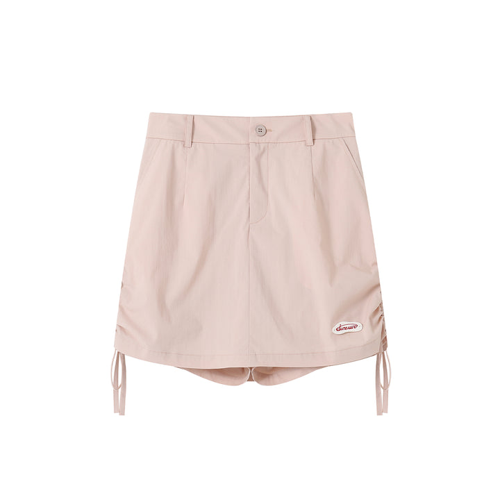 SomeSowe Bow Drawstring Cargo Skirt Pink