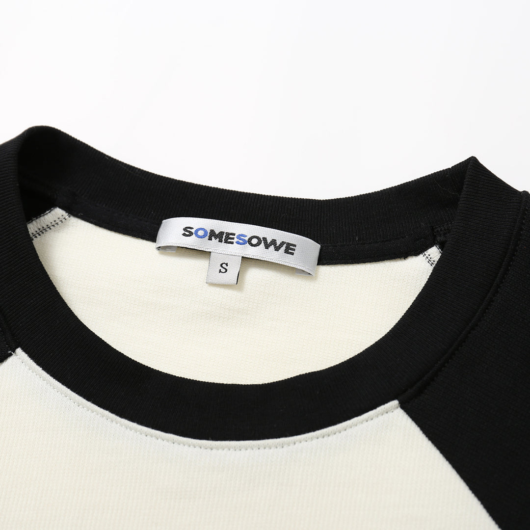 SomeSowe Bow Embroidered Raglan T-Shirt Black