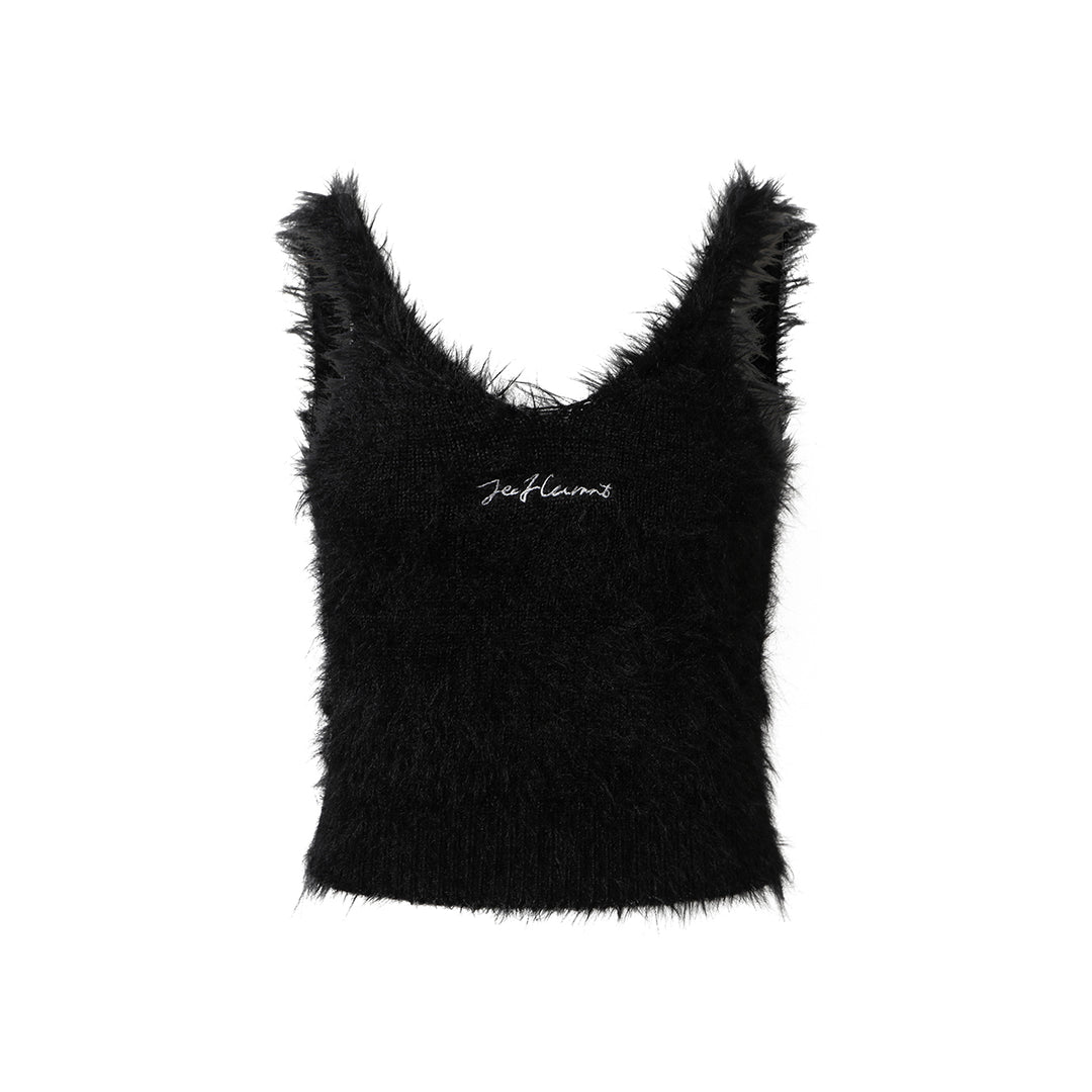 Jac Fleurant Logo Embroidery Vest Black - Mores Studio
