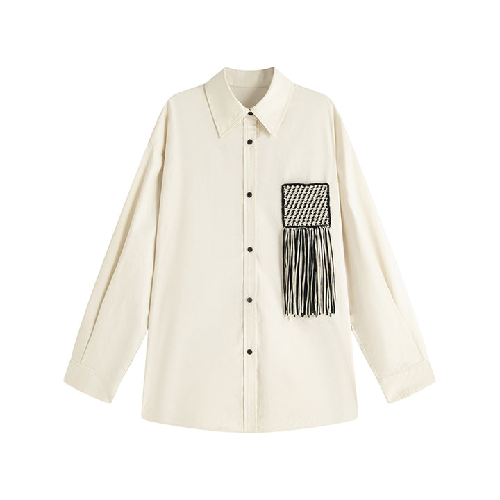 Marc Moore Woven Fringes Decorate Loose Shirt