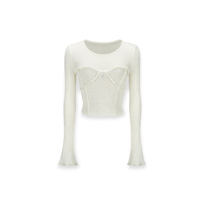 NotAwear Logo Embroidery Stringy Selvedge Knit Top White - Mores Studio