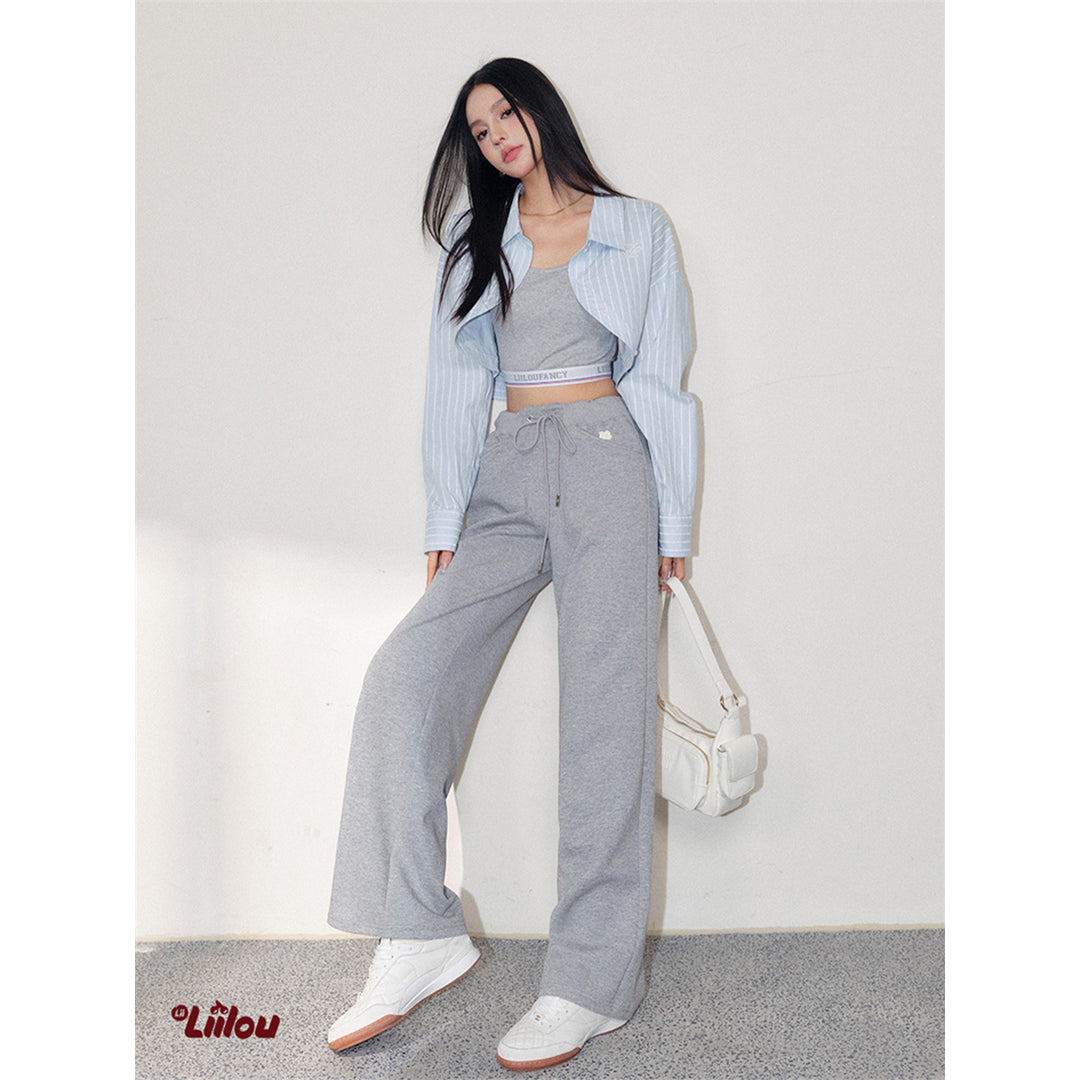 Liilou Relaxed Lightweight Mid Rise Casual Pants