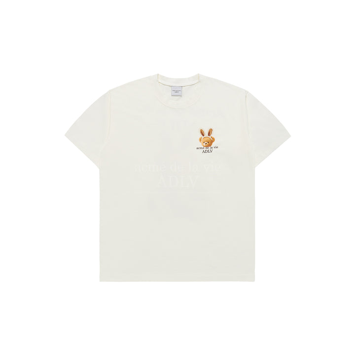 ADLV Rabbit Bear Doll Logo T-Shirt Cream