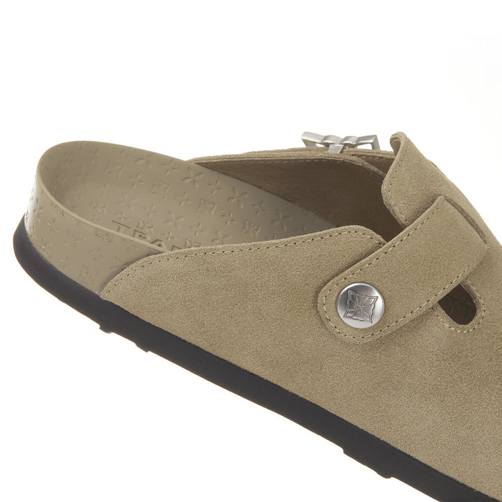 Trapar Waves Suede Casual Slip On Birkenstock Khaki Grey