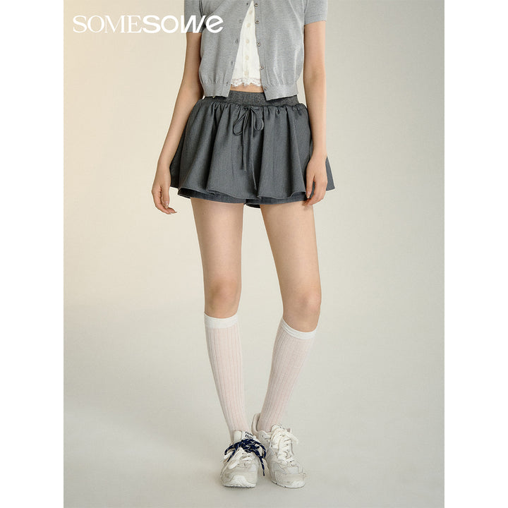 SomeSowe 3D A-Line Puffy Skirt Shorts Gray