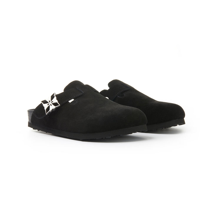 Trapar Waves Suede Casual Slip On Birkenstock Black