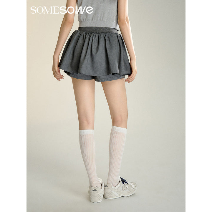 SomeSowe 3D A-Line Puffy Skirt Shorts Gray