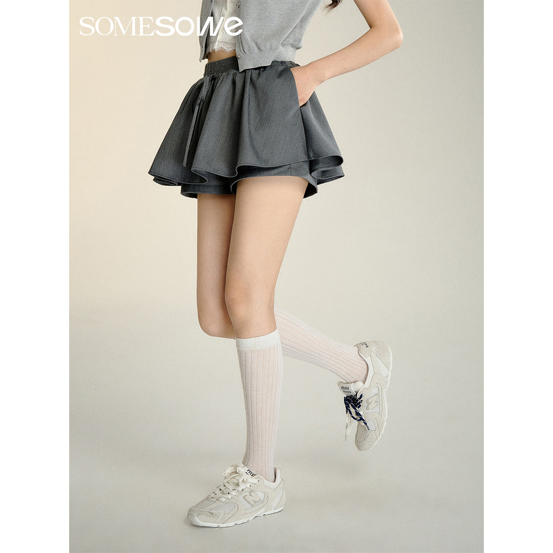 SomeSowe 3D A-Line Puffy Skirt Shorts Gray