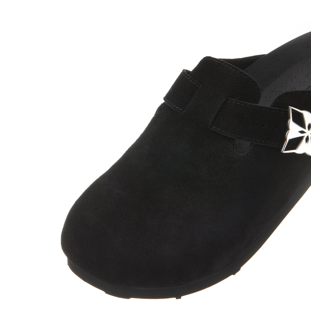 Trapar Waves Suede Casual Slip On Birkenstock Black