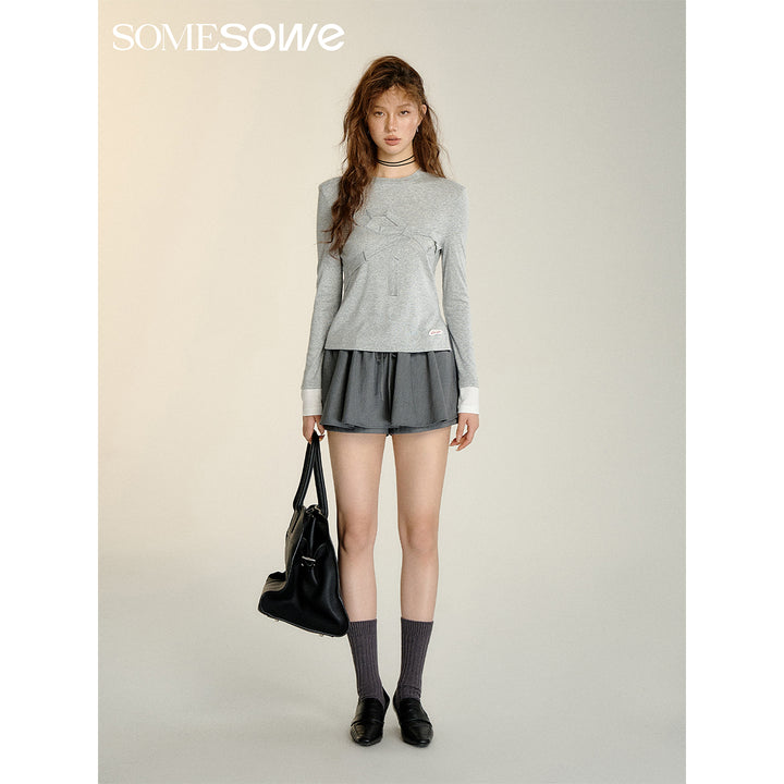 SomeSowe 3D A-Line Puffy Skirt Shorts Gray