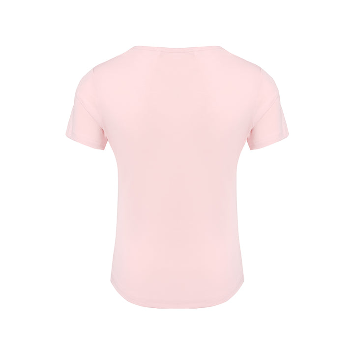 Kroche Fake-2-Piece Slim Fit Short Sleeved Top Pink