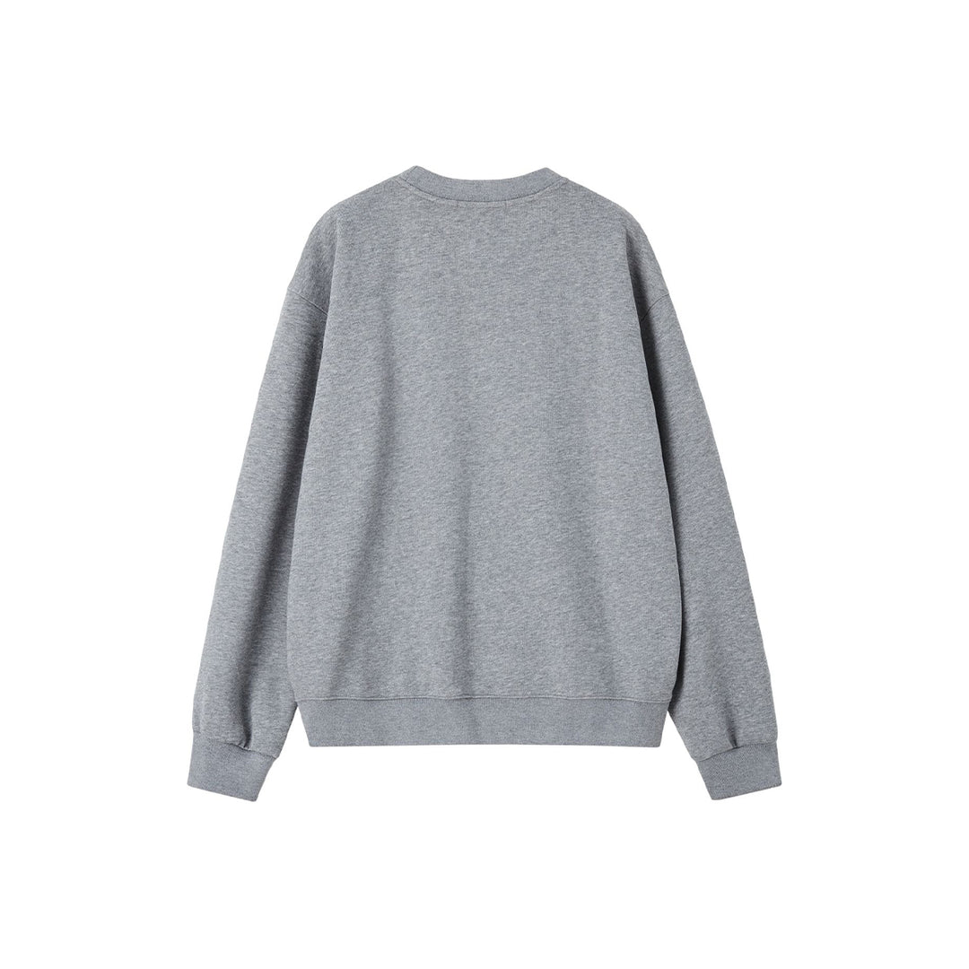 SomeSowe Bow Beaded Crewneck Sweatshirt Gray