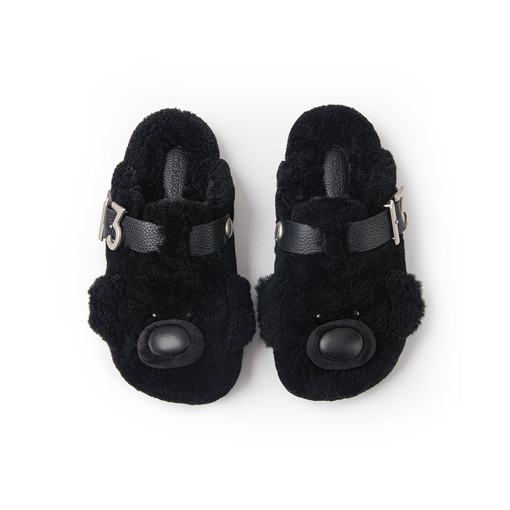 13De Marzo Bear Fleece Slip On Birkenstock Black