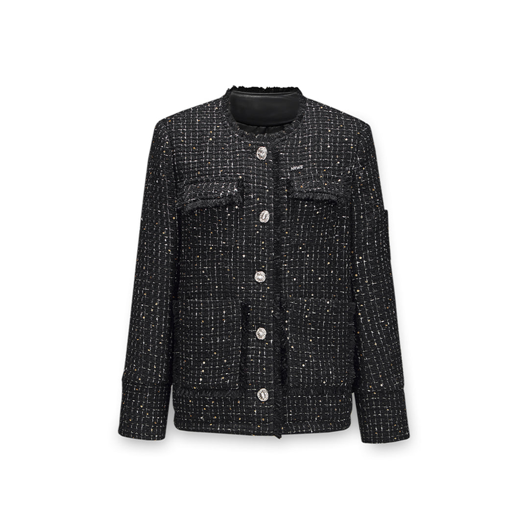 NotAwear Tassel Woolen Tweed Jacket Black - Mores Studio