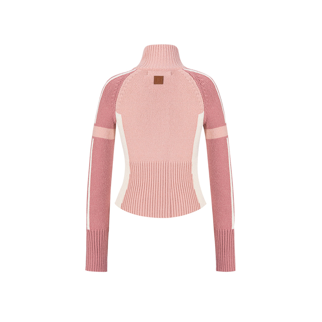 13De Marzo Plush Bear Skiing Raglan Knit Top Pink