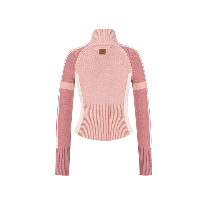 13De Marzo Plush Bear Skiing Raglan Knit Top Pink