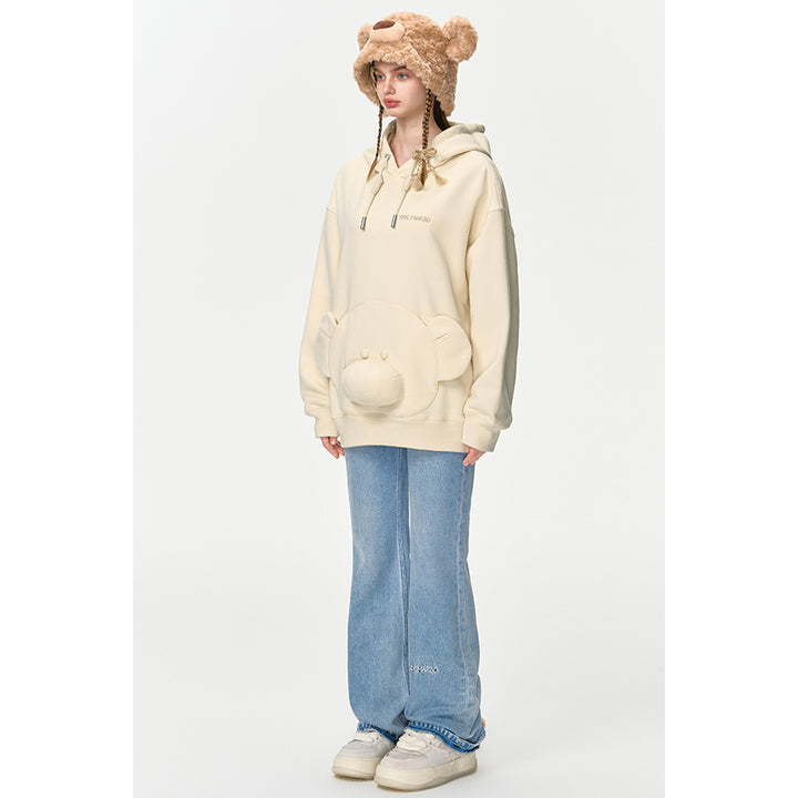 13De Marzo Bear Doll Fuzzy Bucket Hat Khaki