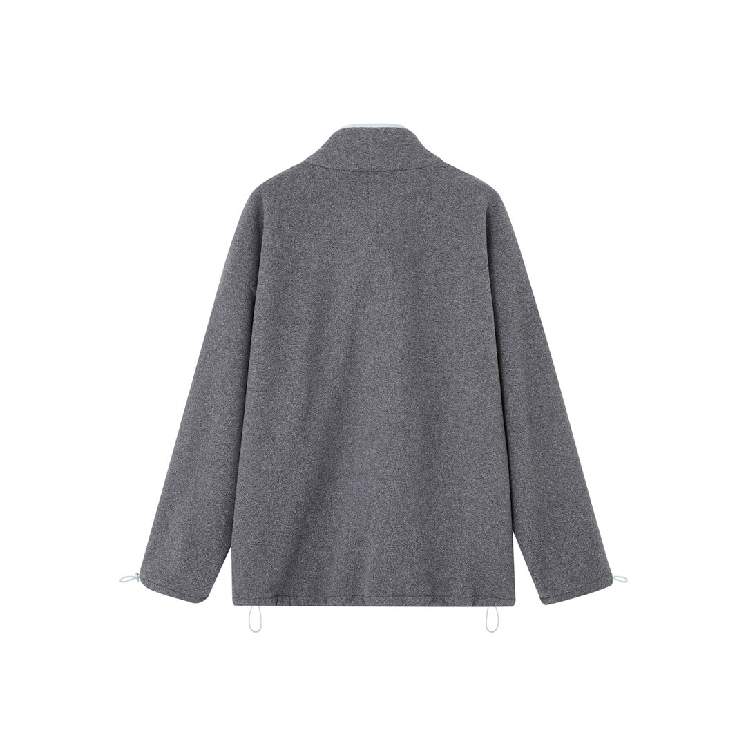 SomeSowe High Collar Fleece Casual Jacket Gray