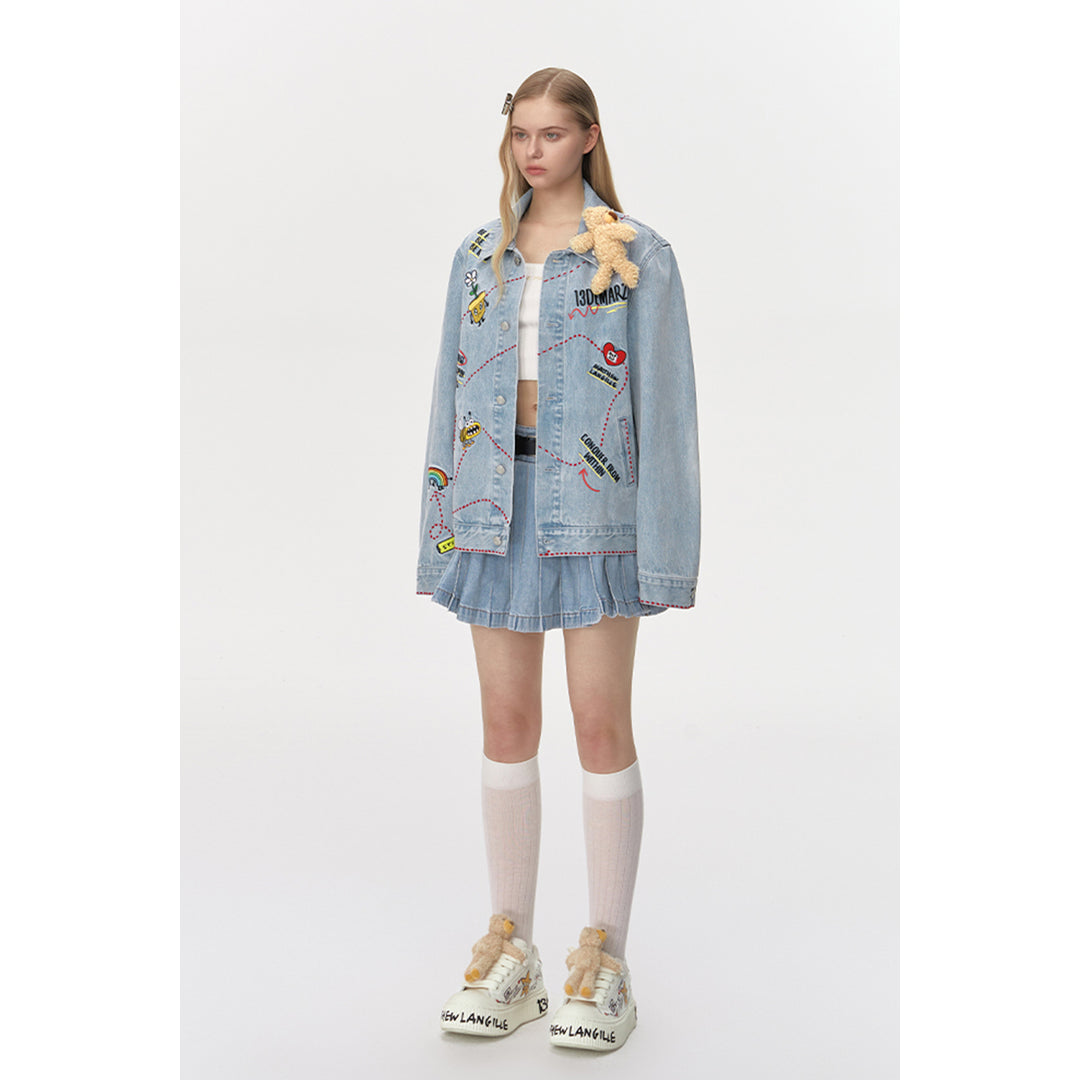 13De Marzo X Matthew Langille Travel Bear Denim Jacket