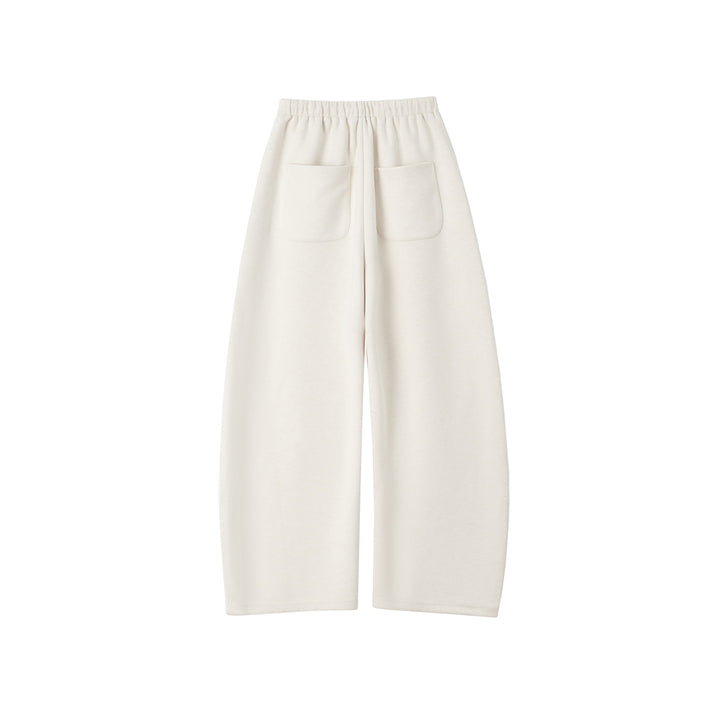 SomeSowe Contrast Color Drawstring Wide-Leg Pants White