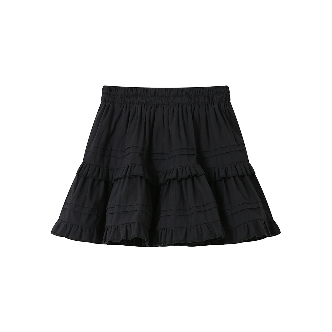 SomeSowe Ballet Layered A-Line Skirt Black