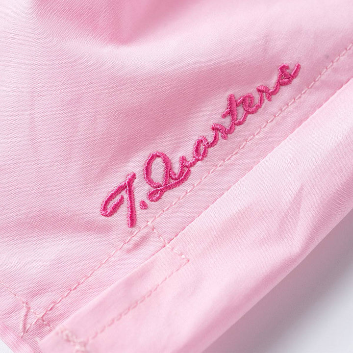 Three Quarters Logo Embroidery Shorts Pink - Mores Studio