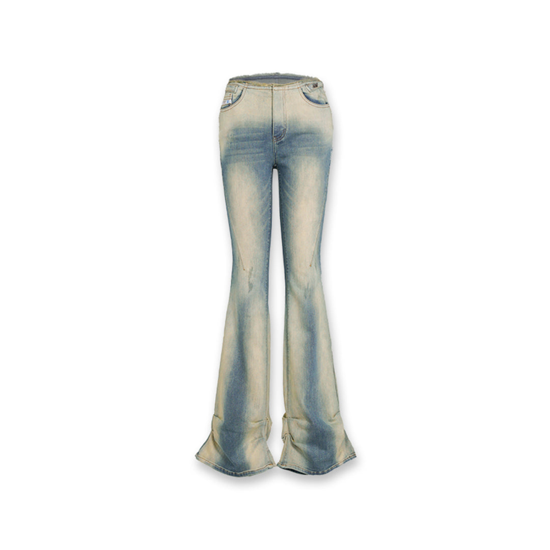 NotAwear Washed Denim Gradient Slim Flare Jeans Blue