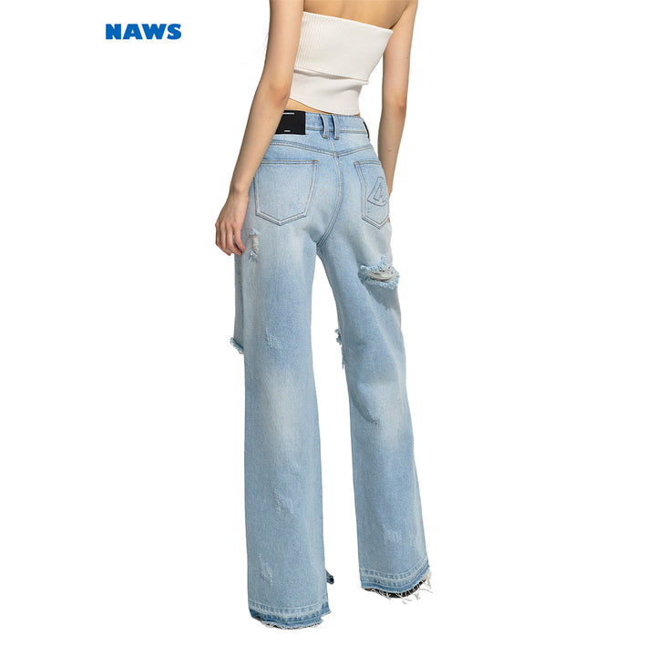 NAWS Classical Destroyed Straight-Leg Jeans