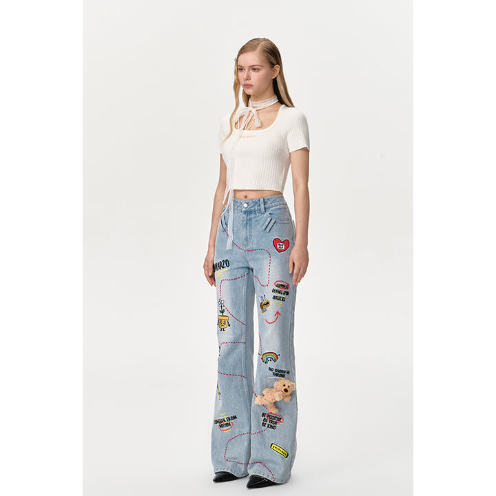 13De Marzo X Matthew Langille Travel Bear Flare Jeans