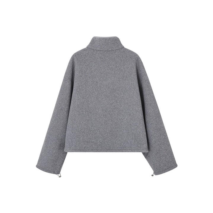 SomeSowe Lace Patchwork Fleece Sweatshirt Gray