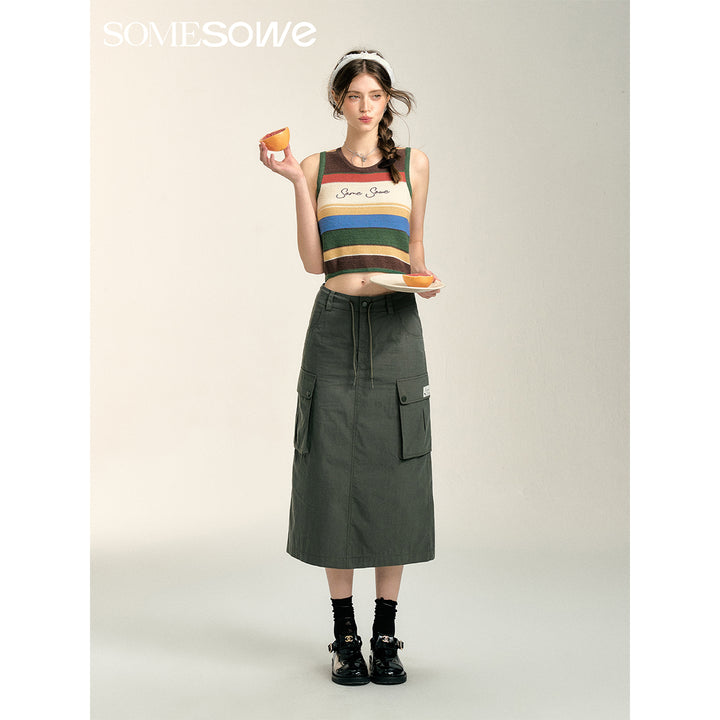 SomeSowe Rainbow Embroidered Logo Knit Vest