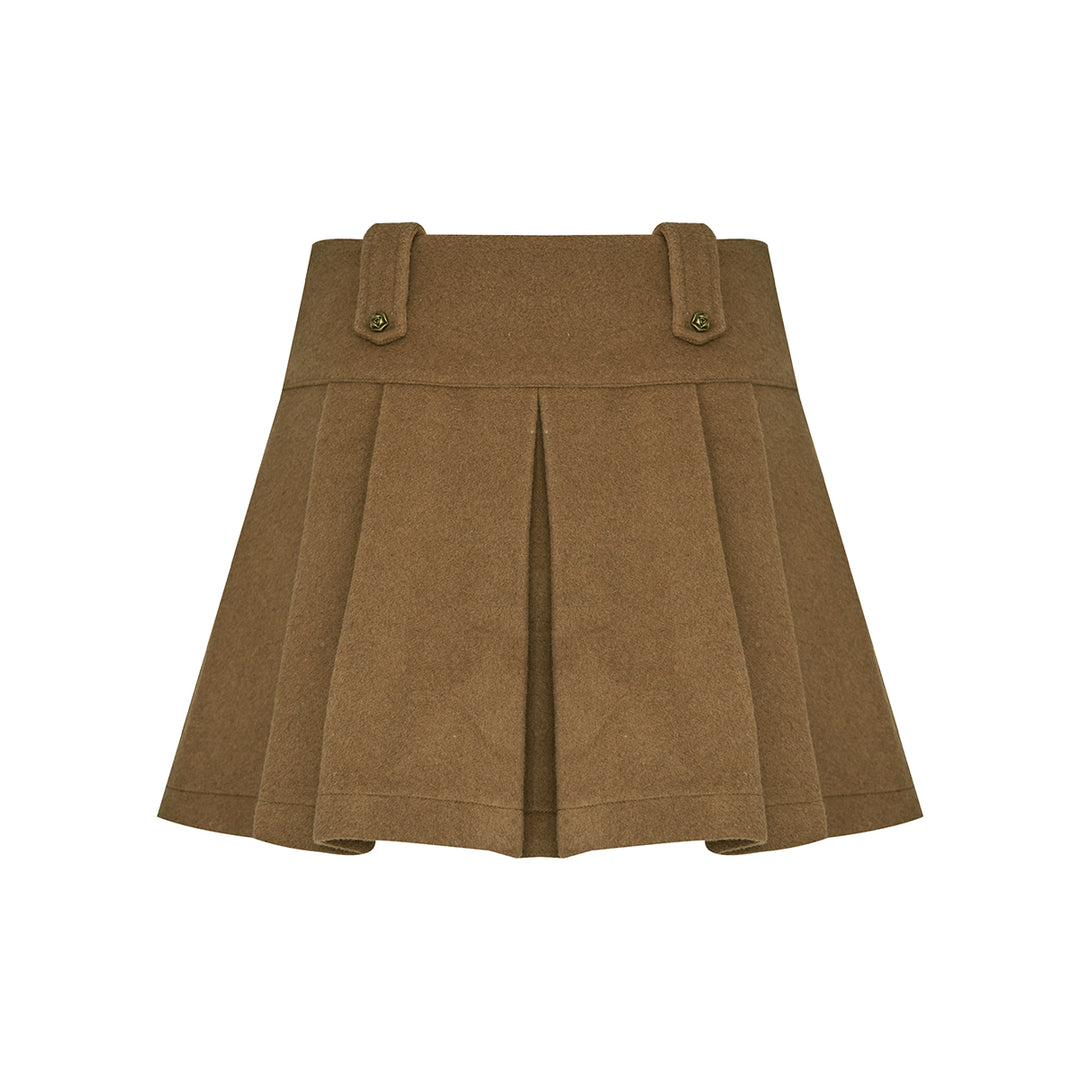 Kroche Vintage Woolen Plated Skirt - Mores Studio