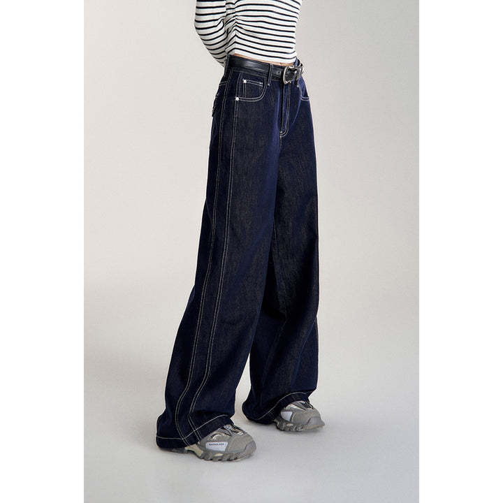 MacyMccoy High Waist Draped Wide-Leg Jeans